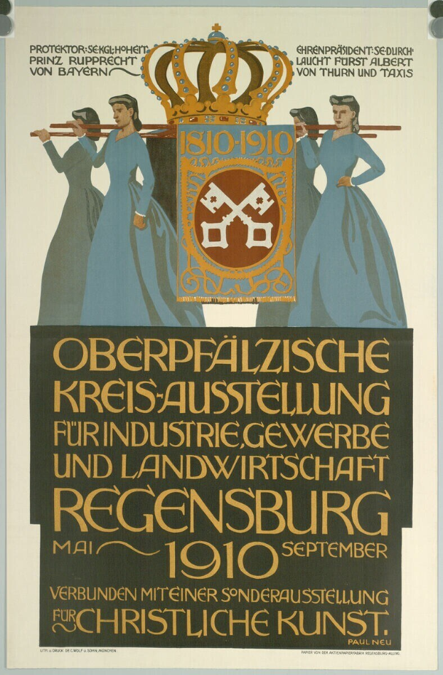 Plakat für die deutsche Revolution von 1910, das eine Gruppe von Menschen und eine Krone mit Text zeigt, der Details des Ereignisses angibt.