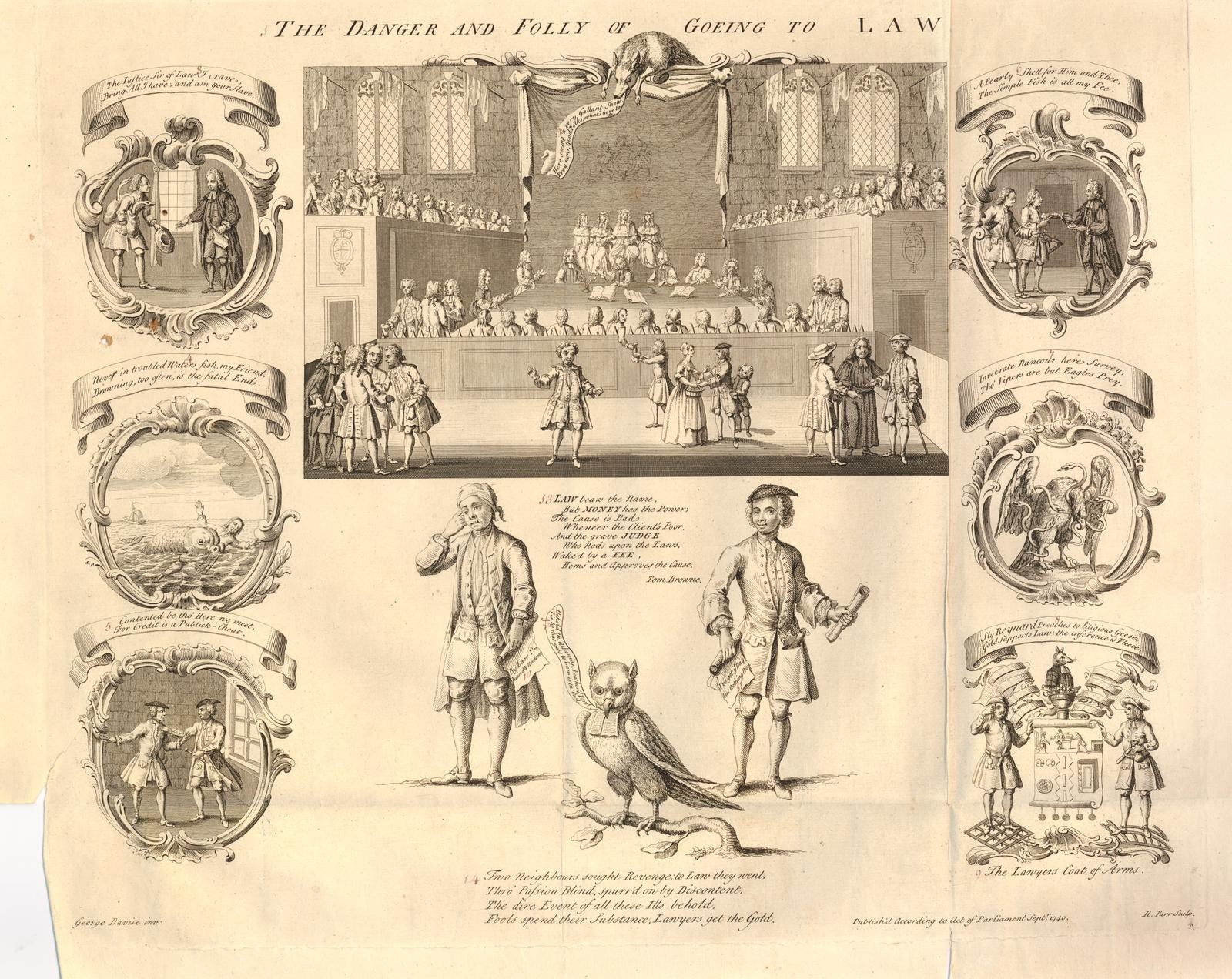 Papierillustration, die die Gefahren und Konsequenzen einer Rechtsverfolgung zeigt, mit verstörten Figuren, die Furcht und Verwirrung öffnen, begleitet von fettem Text, der die Schwere der Situation betont.