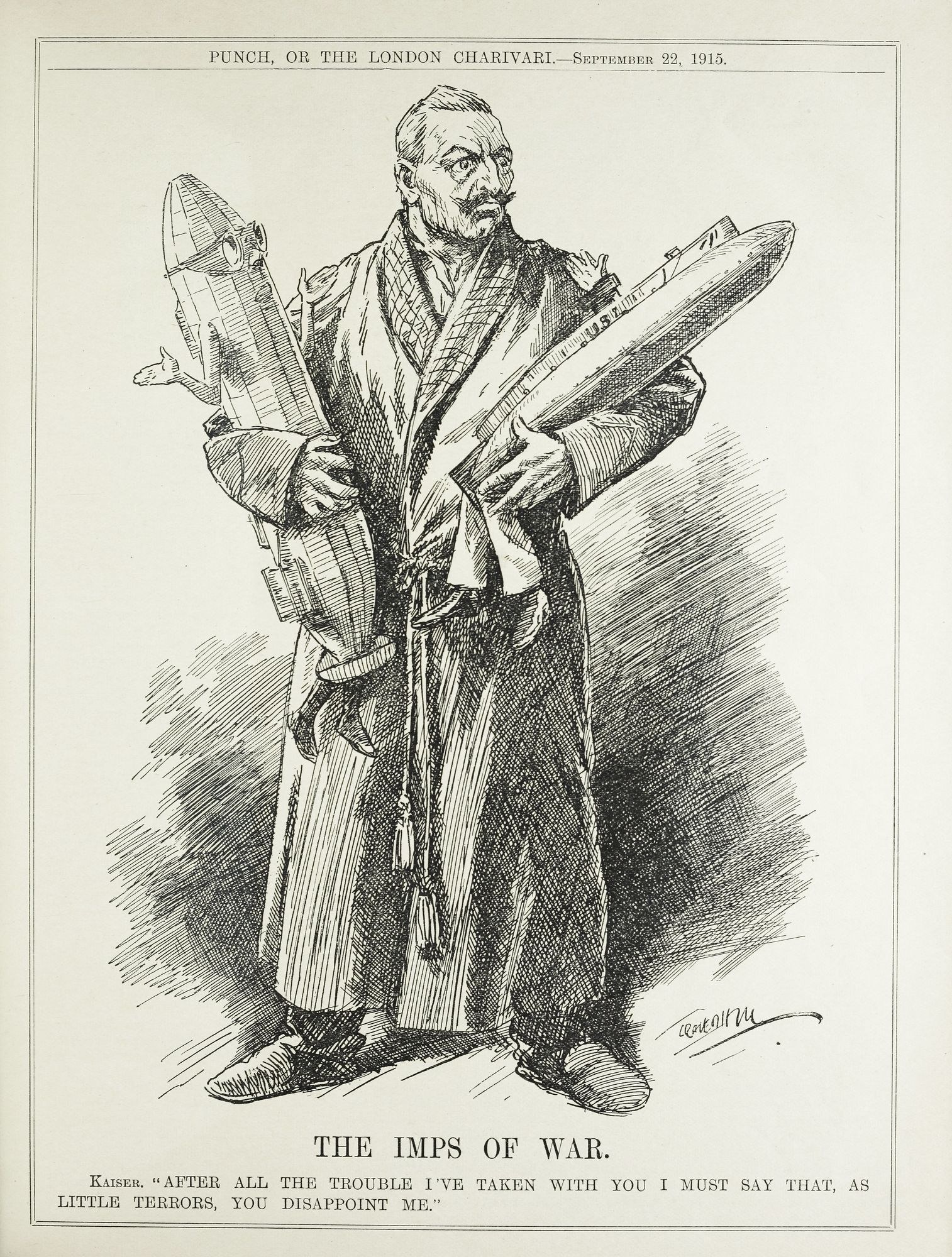 Altes Buch mit dem Titel "Die Kriegsgeister" und einer Illustration eines Mannes mit einer Rakete.