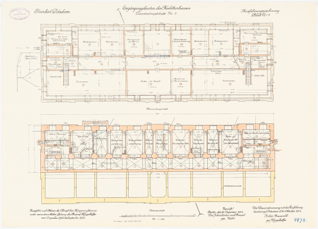 Ein detaillierter Grundrissplan einer Stadtplatz in Dresden, Deutschland, mit zahlreichen Räumen und begleitendem Text zur Beschreibung des Gebäudelayouts.